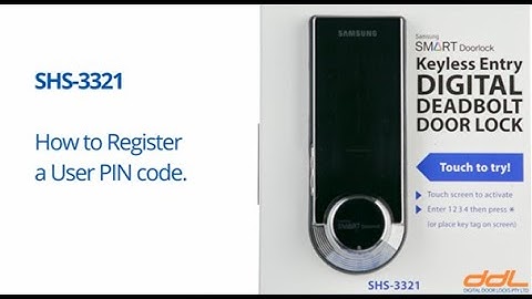 Samsung SHS-3321 How to register a user PIN code for additional access
