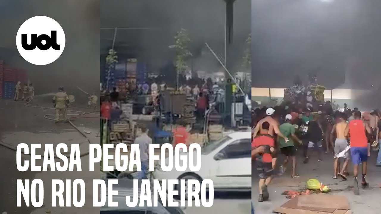 Ceasa do Rio de Janeiro pega fogo; galpões são saqueados