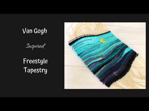 Van Gogh inspired freestyle tapestry on a rigid heddle loom, part 1