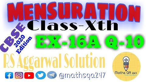 Class X Ex 16A QNo 10 Page 705 Solution RS Aggarwal ||Maths QA 247||