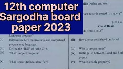 12th class computer Sargodha board paper group1 morning time 2023|2ndyear computer solved paper 2023