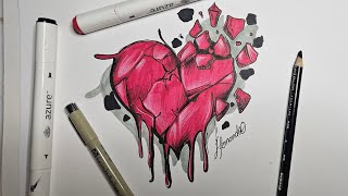 Dibujo De Un Corazon Roto - Speed Drawing