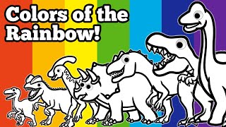 Colors of the Rainbow | Learn Colors with Dinosaurs | Let's Draw 7 Rainbow Color Dinosaurs! screenshot 4