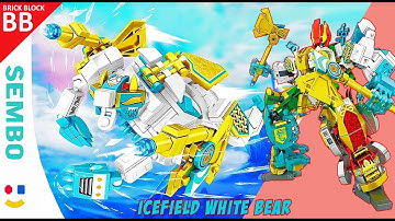 Speed Build Polar Bear ⚡️ Frost Giant Combiner, Unboxing & Assembly Lego Bricks Sembo Block Beasts