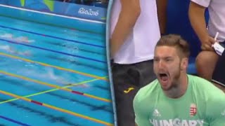 Olympic Husband Goes Nuts in Stands Cheering for Wife