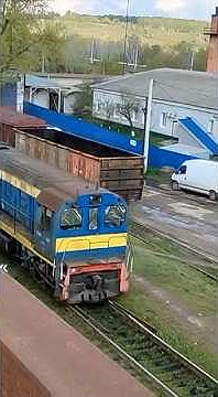 ТГМ6-???? с небольшим грузовым поездом выполняет манёвры Около о.п ...