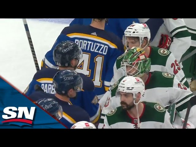 St. Louis Blues And Minnesota Wild Exchange Handshakes Following Their 6-Game Series