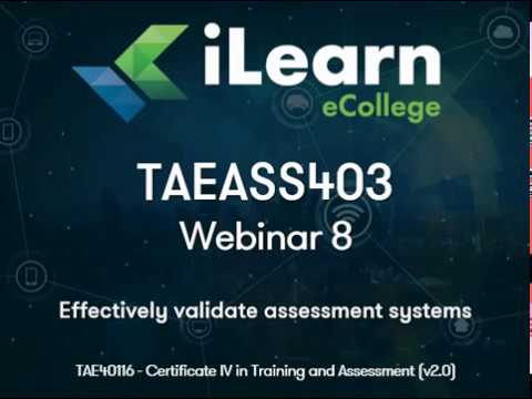 Webinar 8 Effectively validate assessment systems