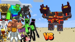 Netherite Monstrosity Vs. Mutant Beasts and Mutant More in Minecraft