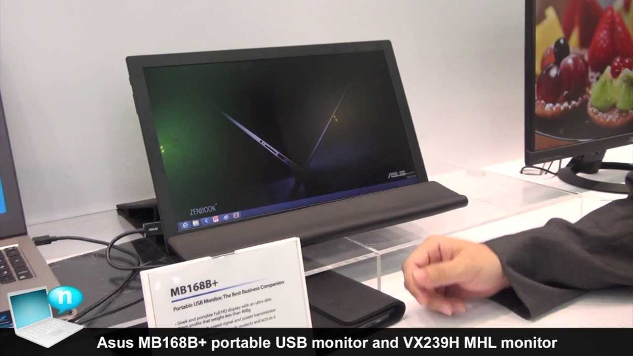 Asus MB168B portable USB monitor, Asus VX239H MHL monitor