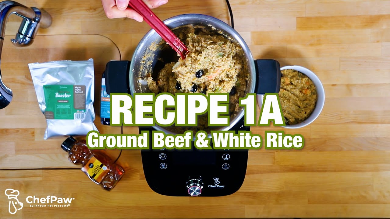 Homemade Dog Food Recipe For Active Dog with Ground Beef & White Rice by ChefPaw
