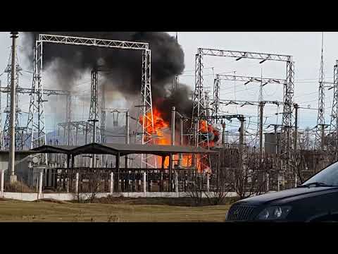 Возгорание силового трансформатора в Казахстане