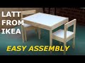 Latt kiddies table and chairs from Ikea. Easy assembly.