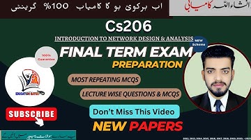 Cs206 final term Most Important Mcqs- Cs206 final term exam preparation - Cs206 current paper  2025