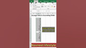 Arrange data in ascending order -Excel tips and tricks 👍#shorts #youtubeshorts