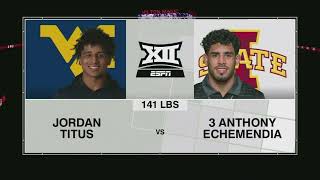 Anthony Echemendia vs. Jordan Titus (141lbs) FULL MATCH | 2025-26 Big 12 Wrestling