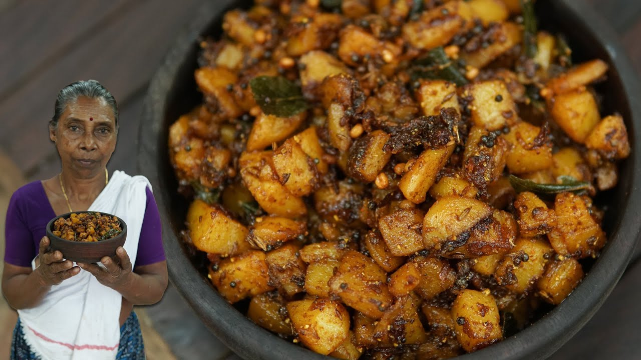 Baby Potato Theeyal Recipe - Kerala Style Potatoes In Shallots And Roasted Coconut