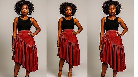 "DIY Asymmetric Skirt | No Pattern Needed | Easy Sewing Tutorial for Beginners"
