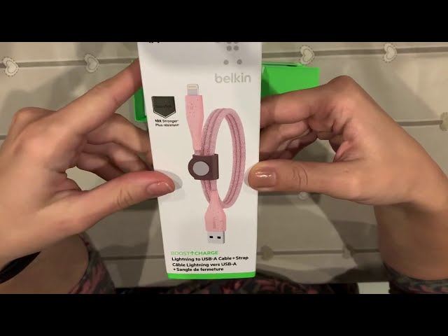 Unboxing Apple Belkin BOOST↑CHARGE Lightning to USB A Cable + Strap 1 2 m:4 ft