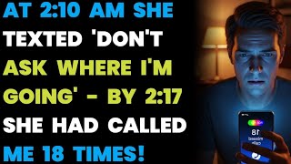 AT 2:10 AM SHE TEXTED 'DON'T ASK WHERE I'M GOING' - BY 2:17 SHE HAD CALLED ME 18 TIMES!.....