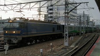 EF510-502+あいの風とやま鉄道521系AK21編成+AK22編成 川車出場甲種輸送 京都通過