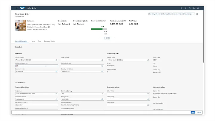 SAP Fiori Sales Order App - Demo