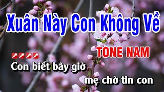 Karaoke Xuân Này Con Không Về Tone Nam Nhạc Sống Dễ Hát | Hoàng Luân