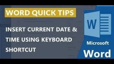 HOW TO INSERT CURRENT DATE AND TIME USING SHORTCUTKEY IN MS WORD | MICROSOFT WORD TIPS