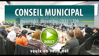 Conseil municipal<br/>mercredi 6 décembre 2023