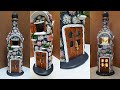 DIY Fairy House Using Glass Bottle & Air Dry Clay