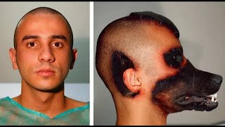 Man change his face to dog face/ Rodrigo Braga/ Dogman/ Plastic surgery/ Erik Sprague