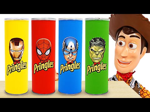 <strong>Eating</strong> Pringles transform into superhero Hulk, Spider-Man, and <strong>Iron</strong>-Man! | DuDuPopTOY