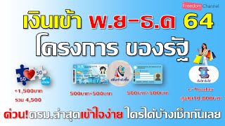 สรุปชัดเจนตารางเงินเข้าล่าสุด จากครม.  เดือน พ.ย-ธ.ค 64 โครงการรัฐดังนี้