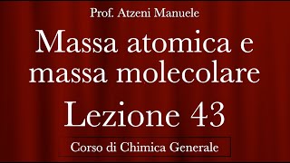 Ma Atomica E Ma Molecolare L43 - Chimica Generale - Iscriviti