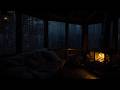 Soft Rain And Fireplace Ambience In A Quiet Cabin Deep In The Forest Calm And Peaceful Sounds