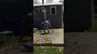Troweling through the heat—ashlar slate pattern loading! #shorts
