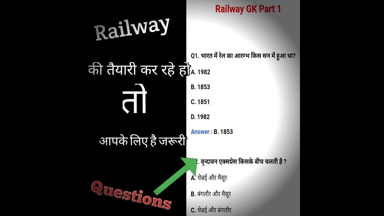 Railway Related Top18 G k Questions For The Group D YouTube