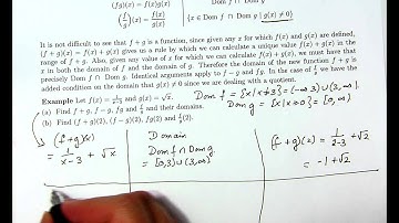 Precalculus, Lecture 13, Part 1, Sums, products and quotients of functions