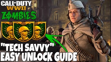 NEW "TECH SAVVY" HIDDEN CHALLENGE GUIDE "THE SHADOWED THRONE" | Call Of Duty: WW2 ZOMBIES