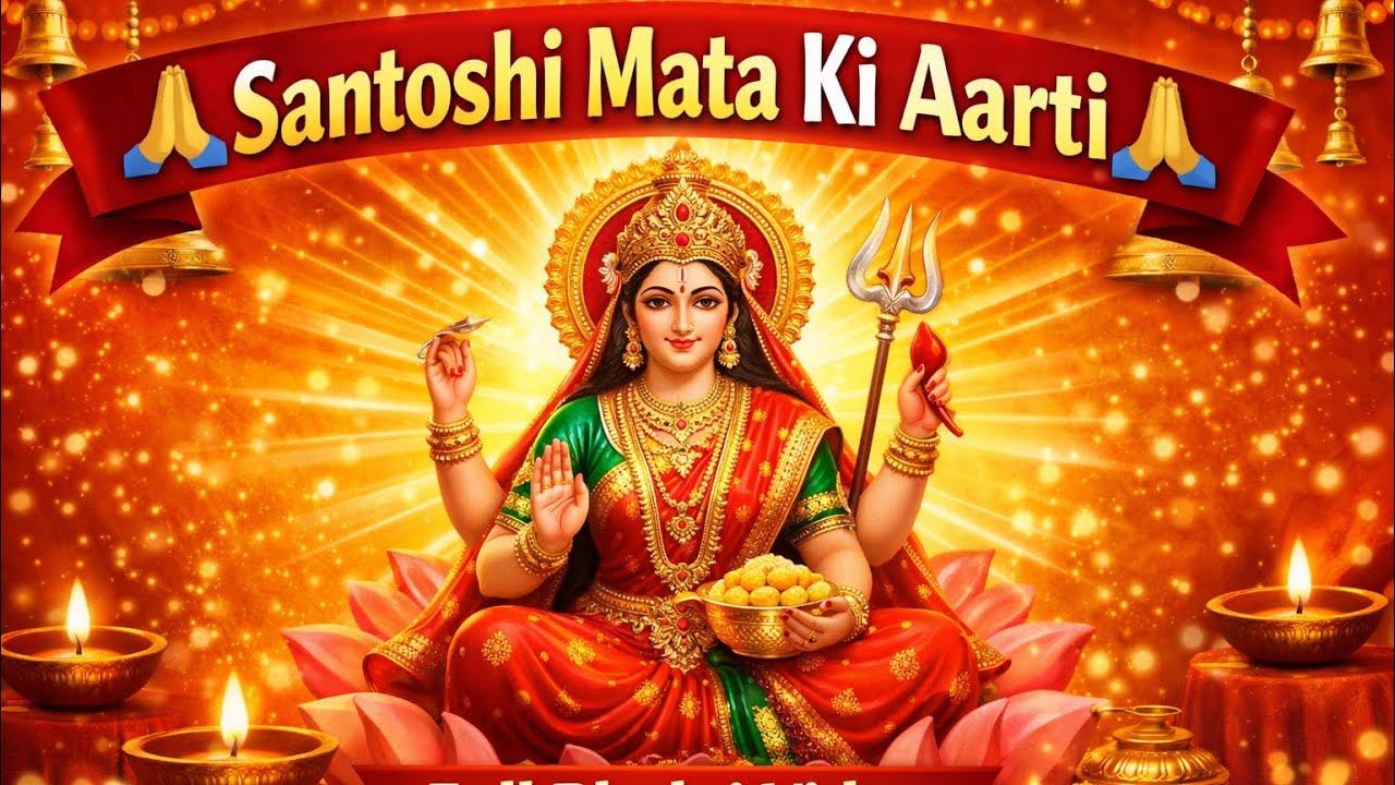 🙏 Santoshi Mata Ki Aarti | Full Bhakti Video | Shanti aur Aashirwad ai genreted  video 