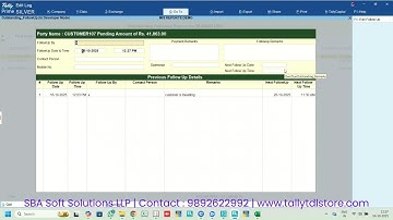 Tally TDL for Debtors Payment Follow-Up & Tracking
