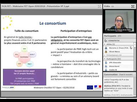 Webinaire pour candidats à l'appel FET Open  - mai 2018