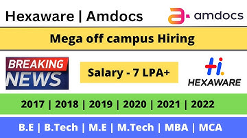 Hexaware and Amdocs are hiring | 2018 - 2022 | Mega off Campus drives