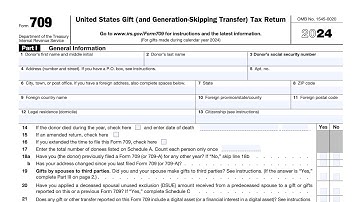IRS Form 709 walkthrough (United States Gift (and Generation-Skipping Transfer) Tax Return)