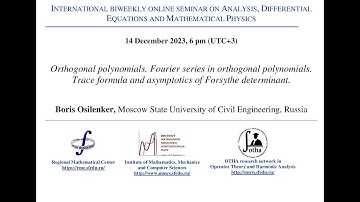 Seminar on Analysis, Differential Equations and Mathematical Physics - Boris Osilenker