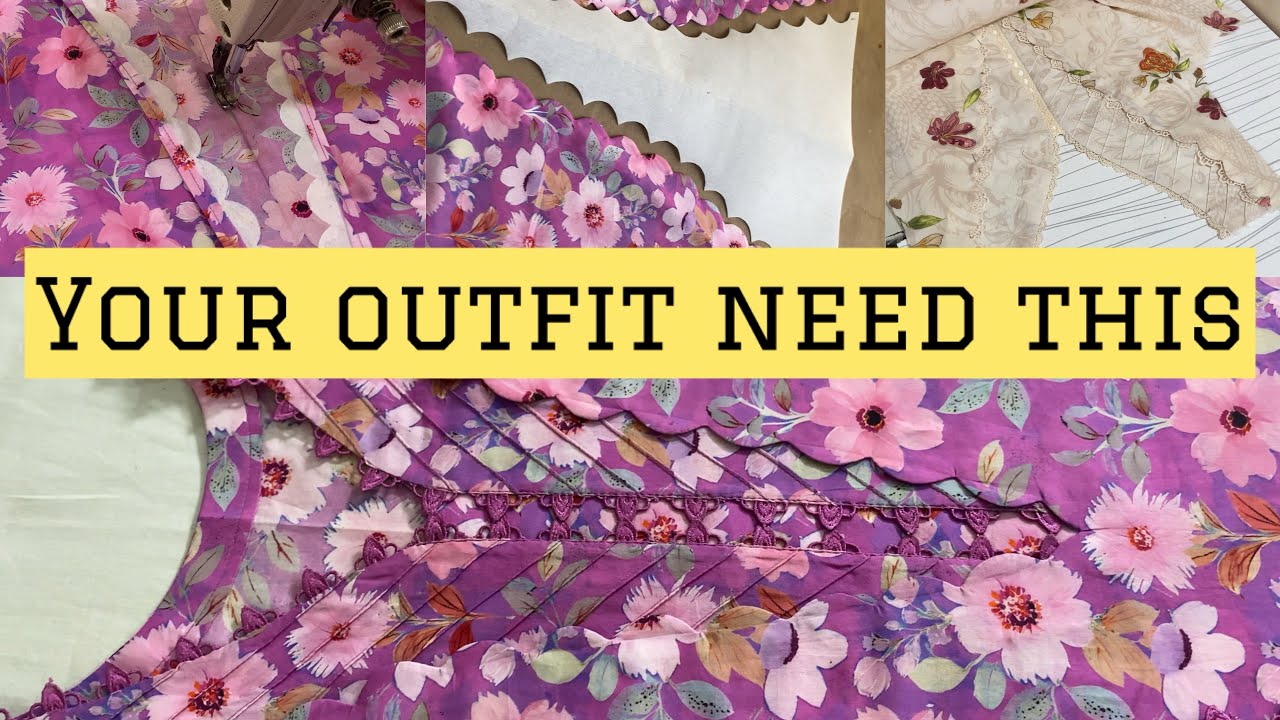 how to make elegant neck design on your summer and winter outfits#fashion#neckdesign#sanookbysumera