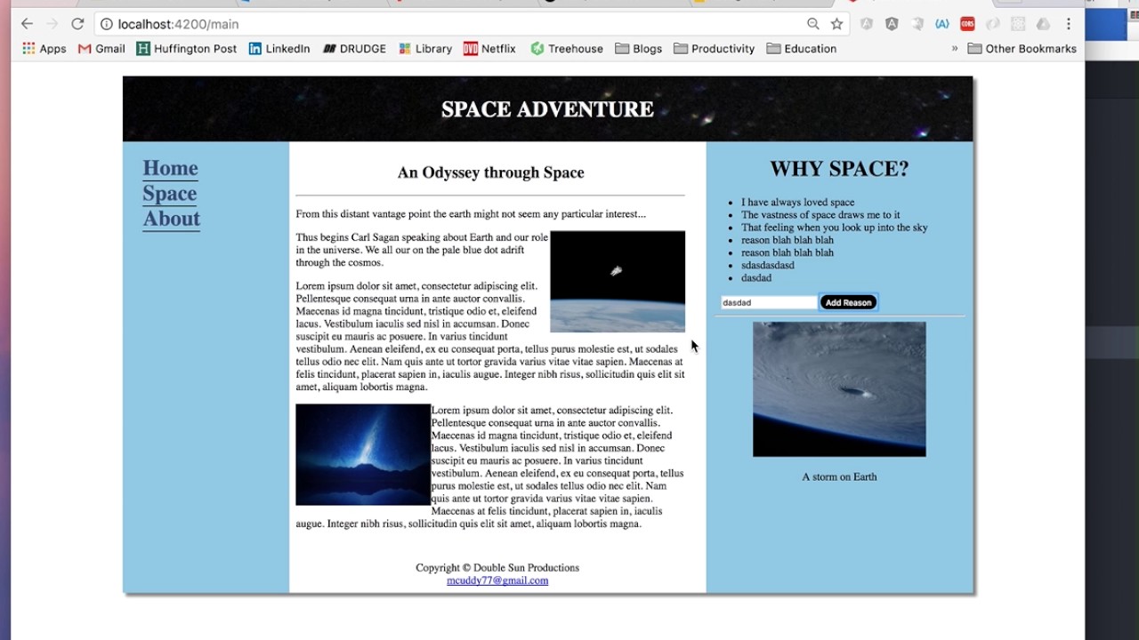 Angular 2 Space Project - YouTube