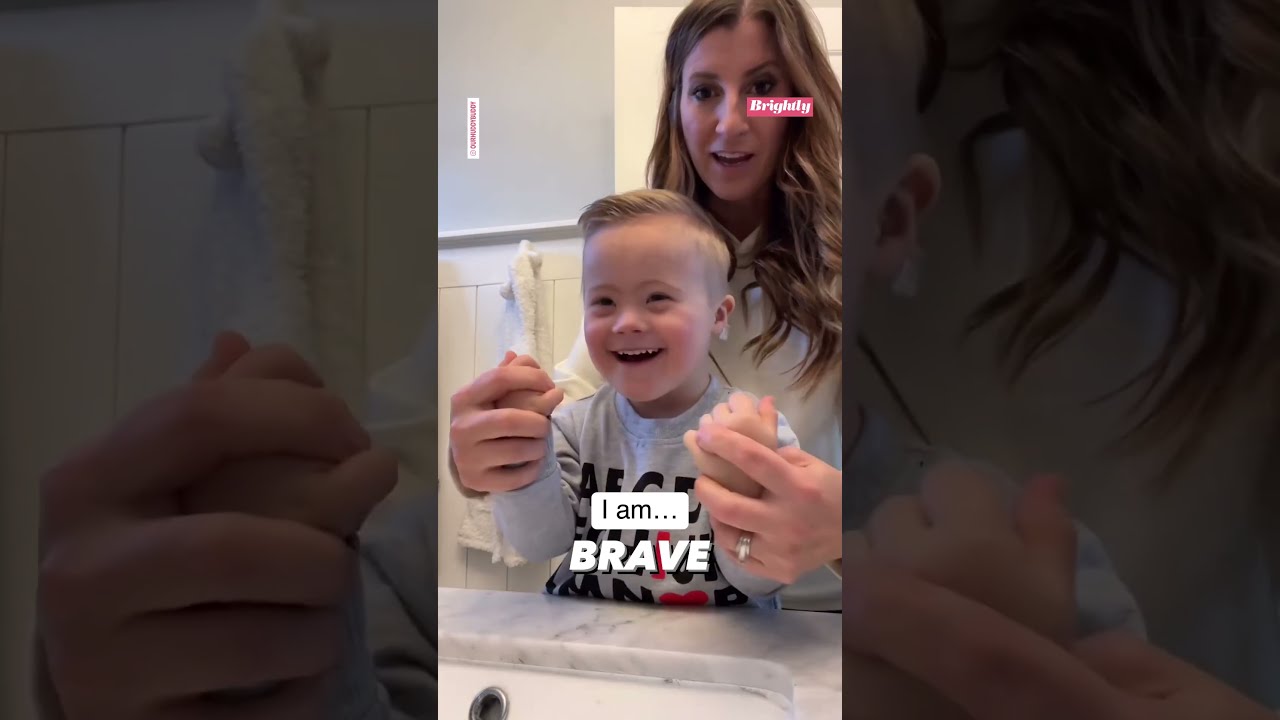 Adorable 3 Year Old Signs Positive Affirmations With Mom Each Morning In The Mirror