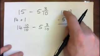 Subtract Mixed Numbers:  15 minus 5 and 3/10