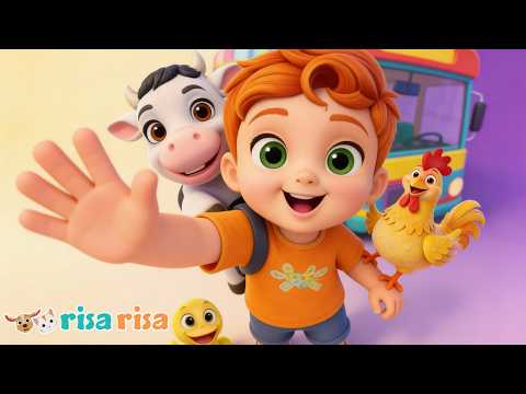 Wheels On The Bus With Animals | Animal Song + More - Risa Risa Kids Songs & Nursery Rhymes